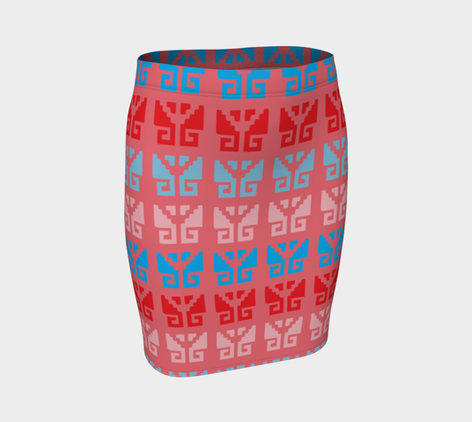 Aztec Ethnic Motif Pattern Pink Blue