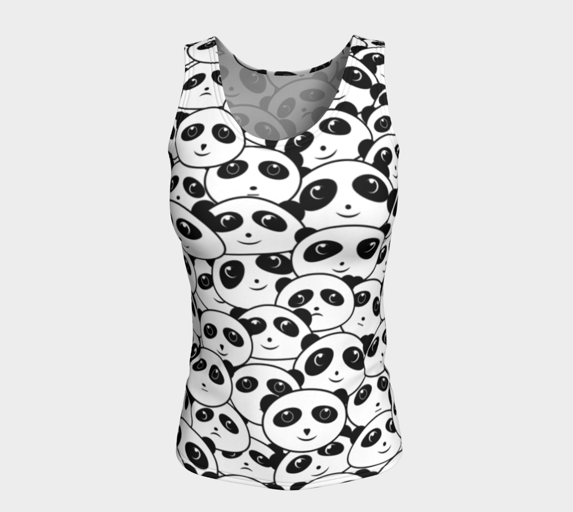 Panda Crowd Pandas Faces Cute Cartoon Pattern