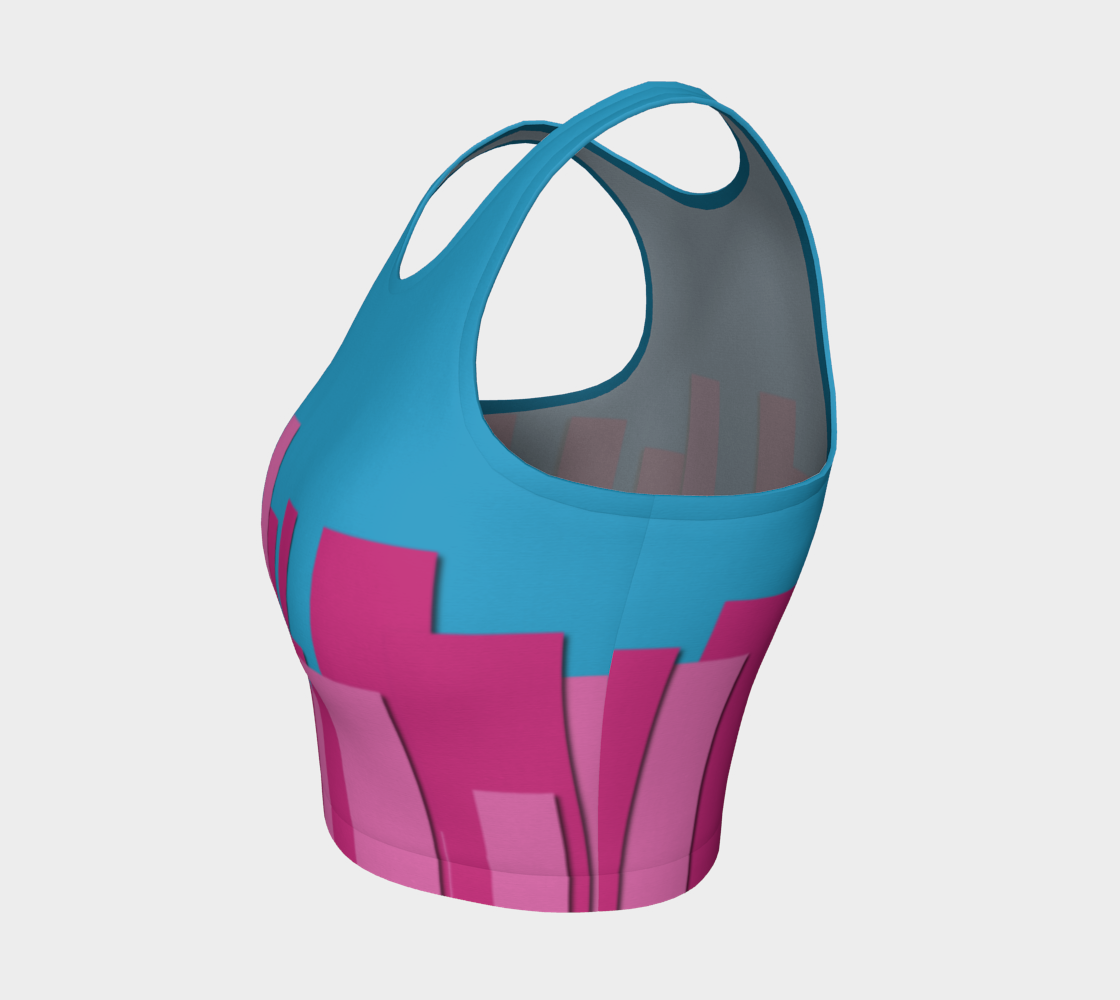 Vertical Origami Pink Stripes Blue Background Geometric Abstract