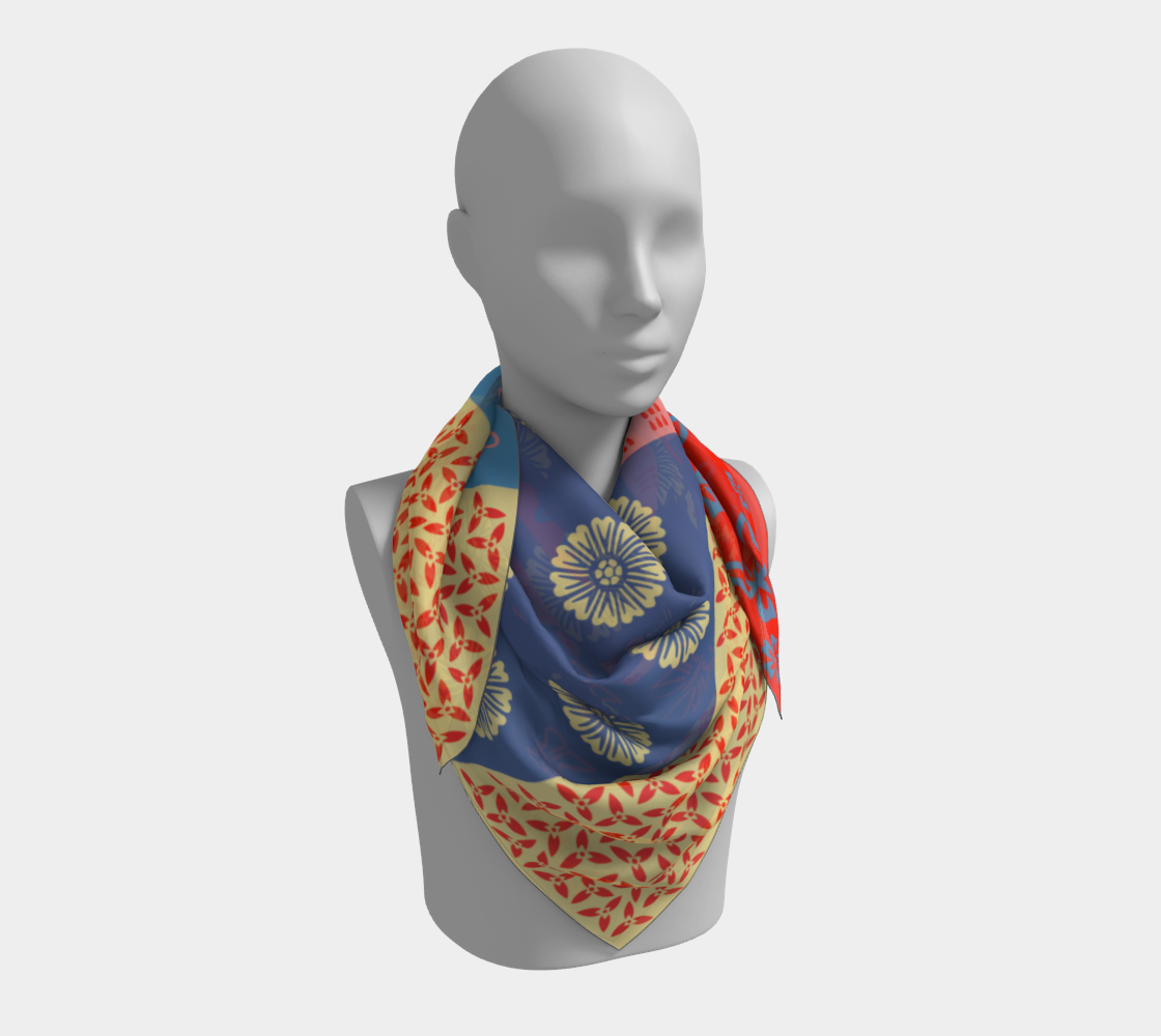 Japanese Butterflies Flowers Motif Shibori Patchwork