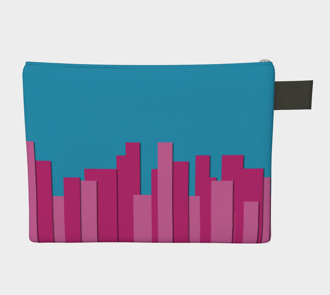 Vertical Origami Pink Stripes Blue Background Geometric Abstract