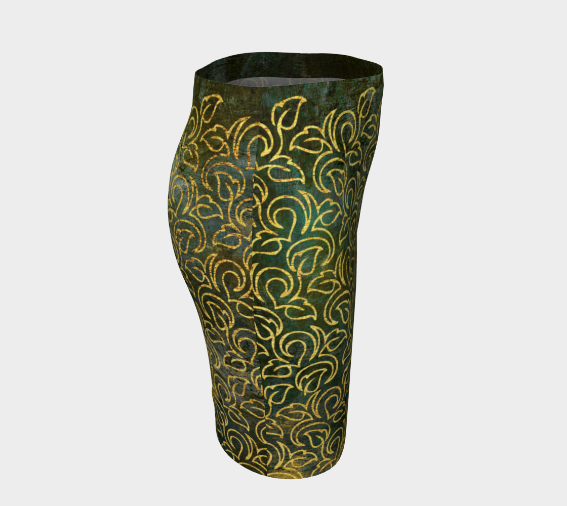 Classic Shabby-chic Damask Golden Leaves Pattern