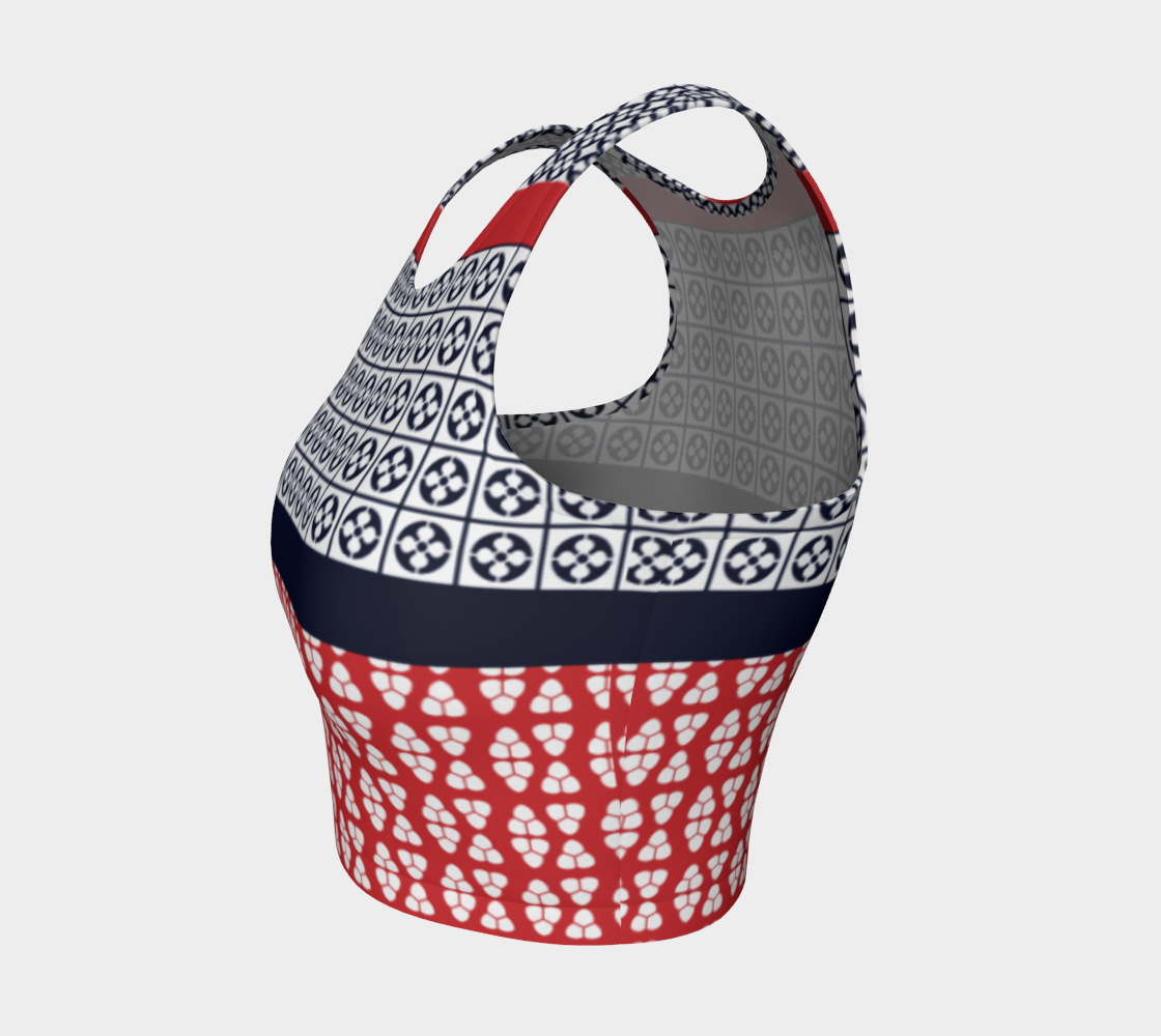 Japanese Style Ethnic Quilt Blue and Red