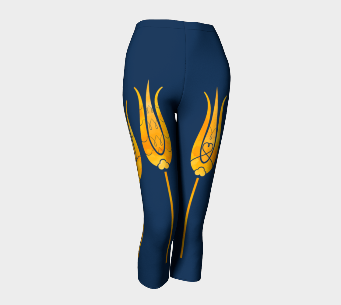 Traditional Decorative Turkish Art Golden Tulips Textured Flowers