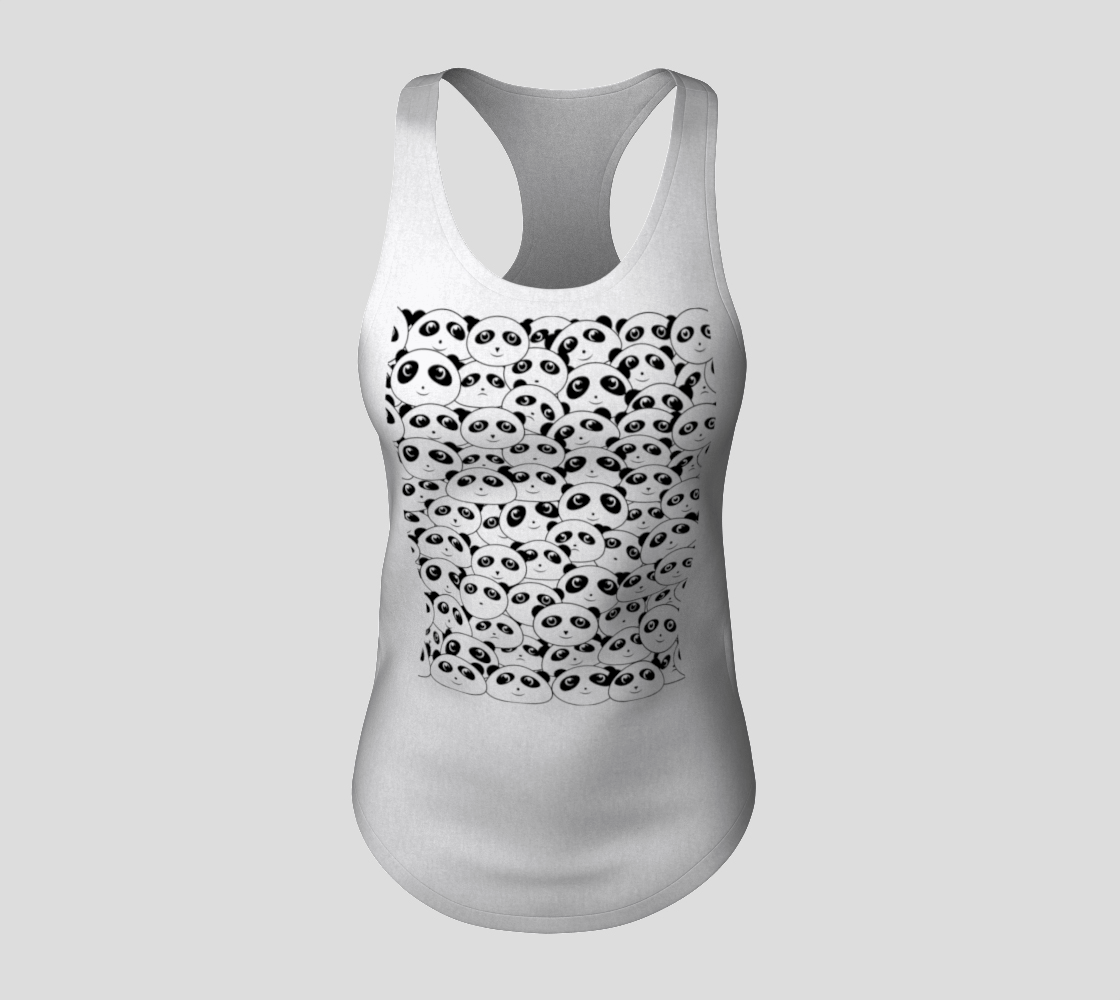 Panda Crowd Pandas Faces Cute Cartoon Pattern