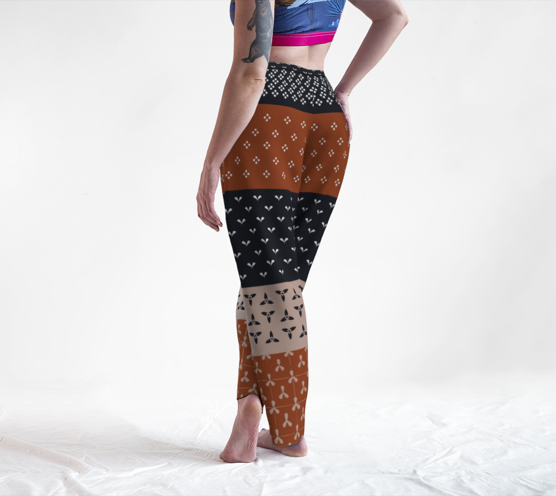 Japanese Patchwork Geometric Motif Stripes Pattern Lounge Pants back