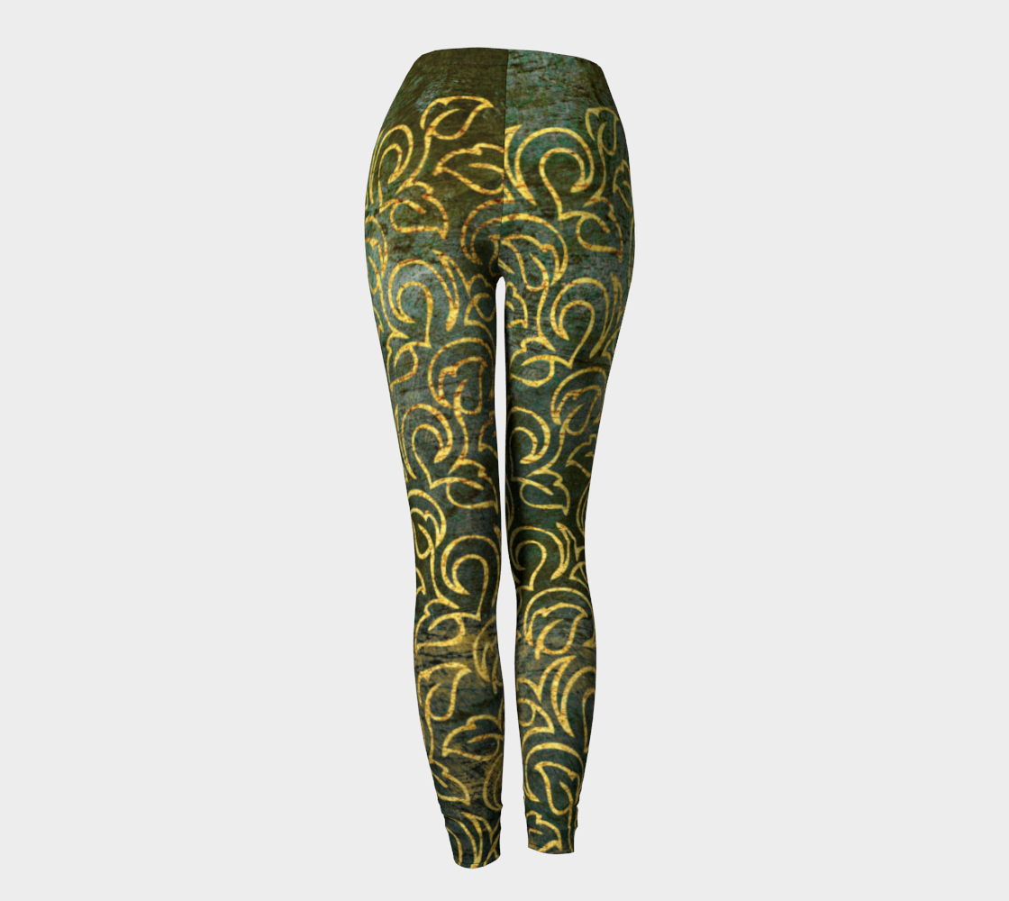 Classic Shabby-chic Damask Golden Leaves Pattern