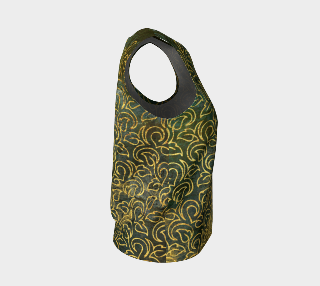 Classic Shabby-chic Damask Golden Leaves Pattern