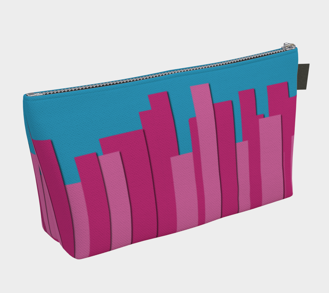 Vertical Origami Pink Stripes Blue Background Geometric Abstract