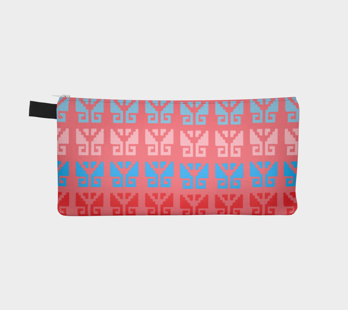 Aztec Ethnic Motif Pattern Pink Blue