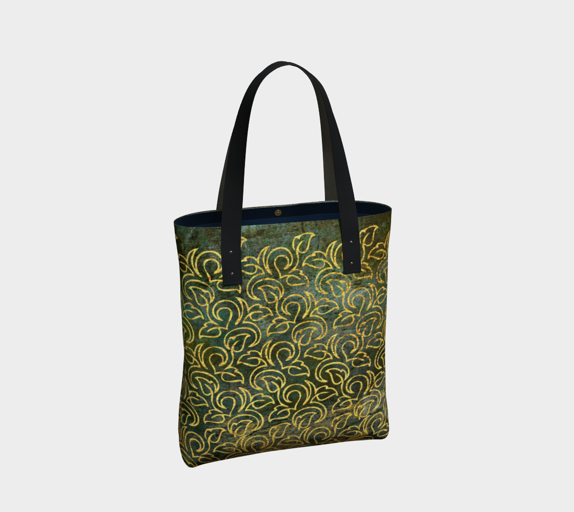 Classic Shabby-chic Damask Golden Leaves Pattern