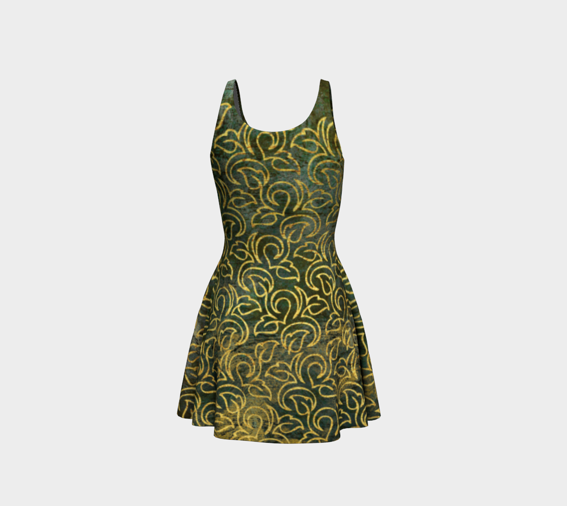 Classic Shabby-chic Damask Golden Leaves Pattern