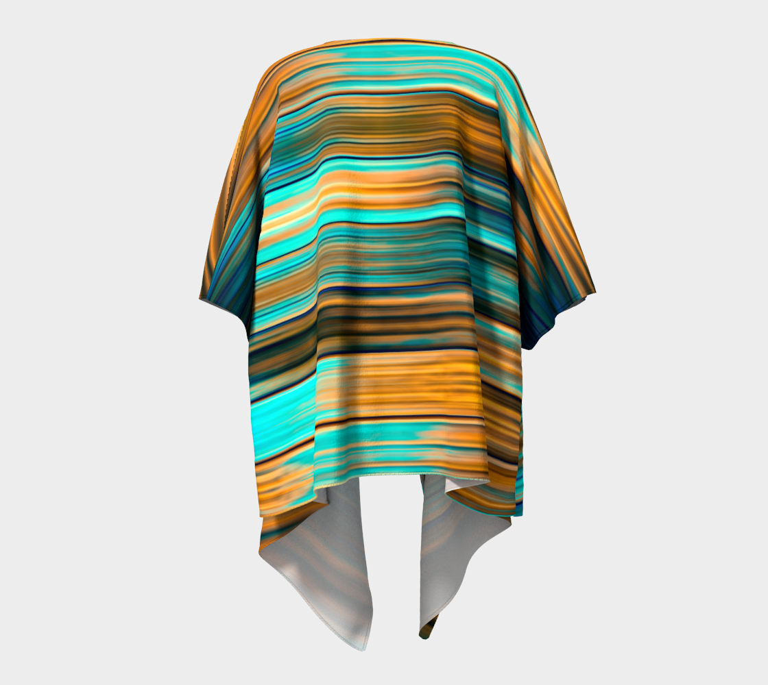 Silky Metal Ribbons Stripes Golden Turquoise Abstract Pattern