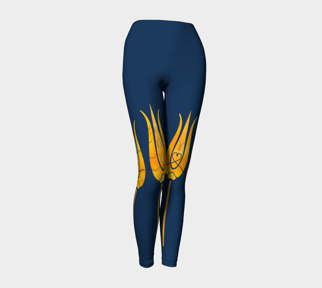 Traditional Decorative Turkish Art Golden Tulips Textured Flowers