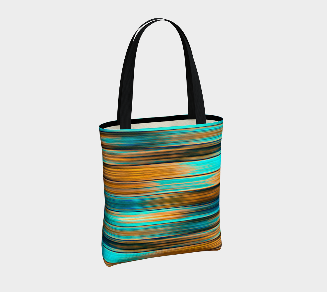 Silky Metal Ribbons Stripes Golden Turquoise Abstract Pattern