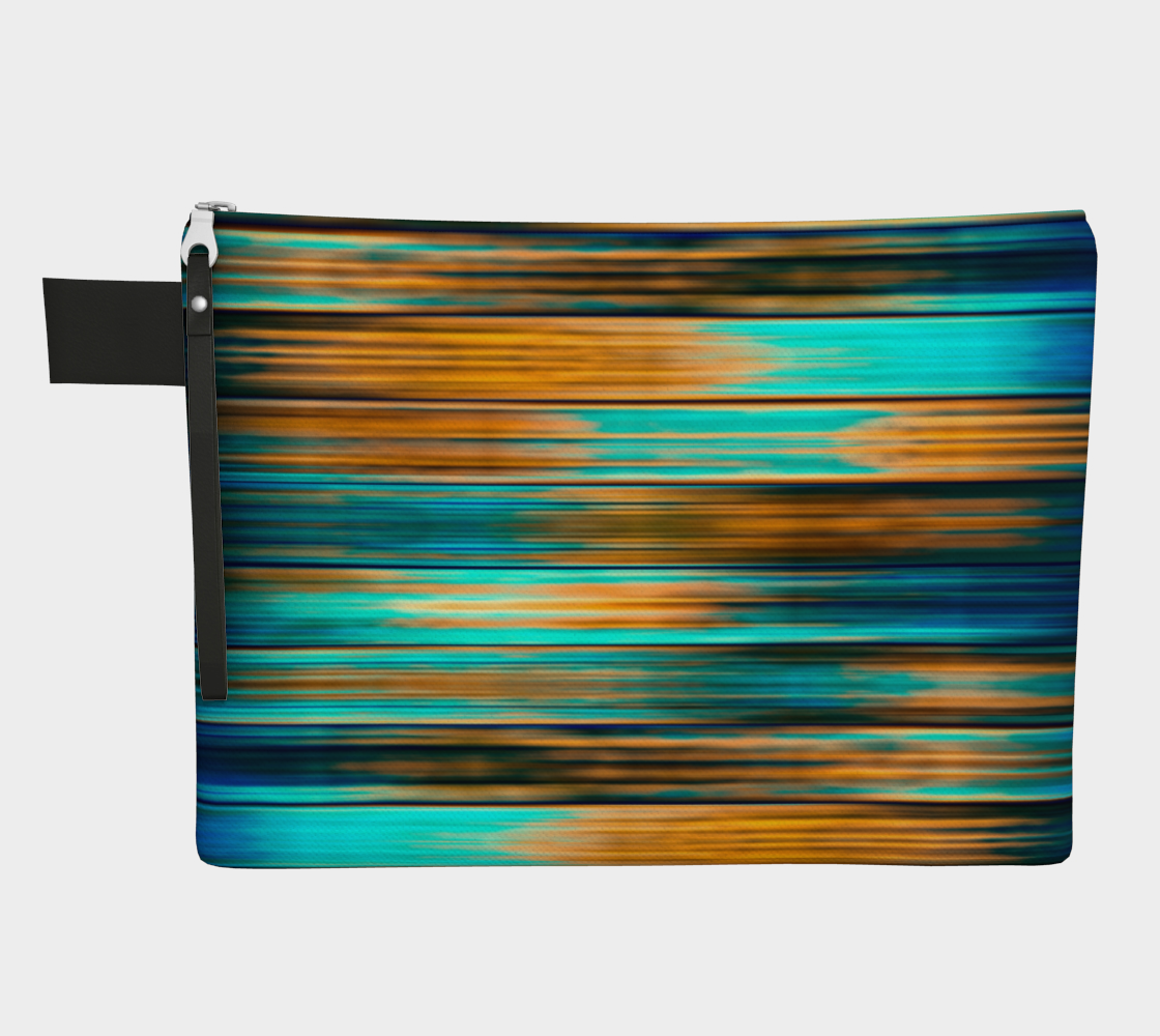 Silky Metal Ribbons Stripes Golden Turquoise Abstract Pattern