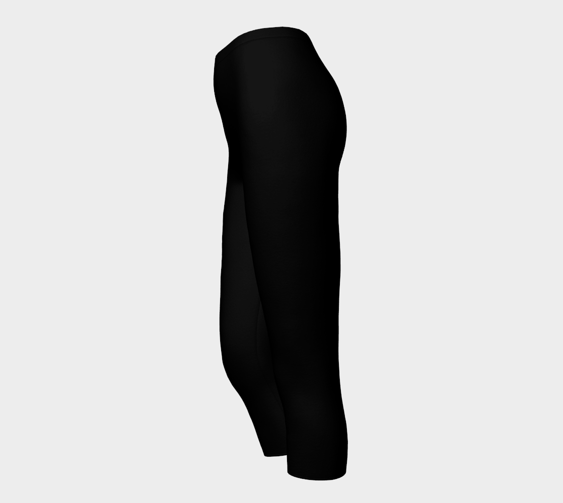 Black Solid Color Yoga Capris side