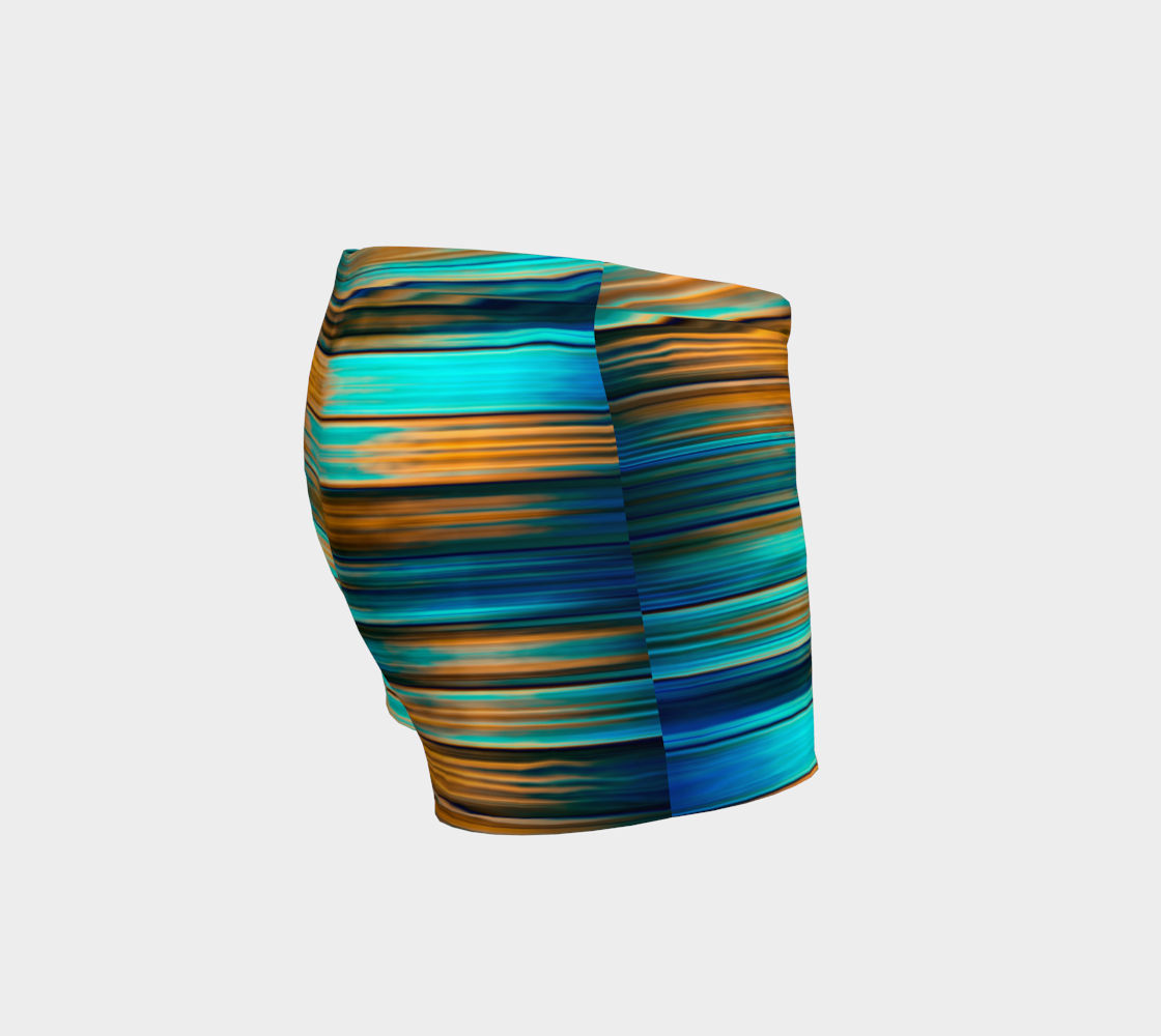 Silky Metal Ribbons Stripes Golden Turquoise Abstract Pattern