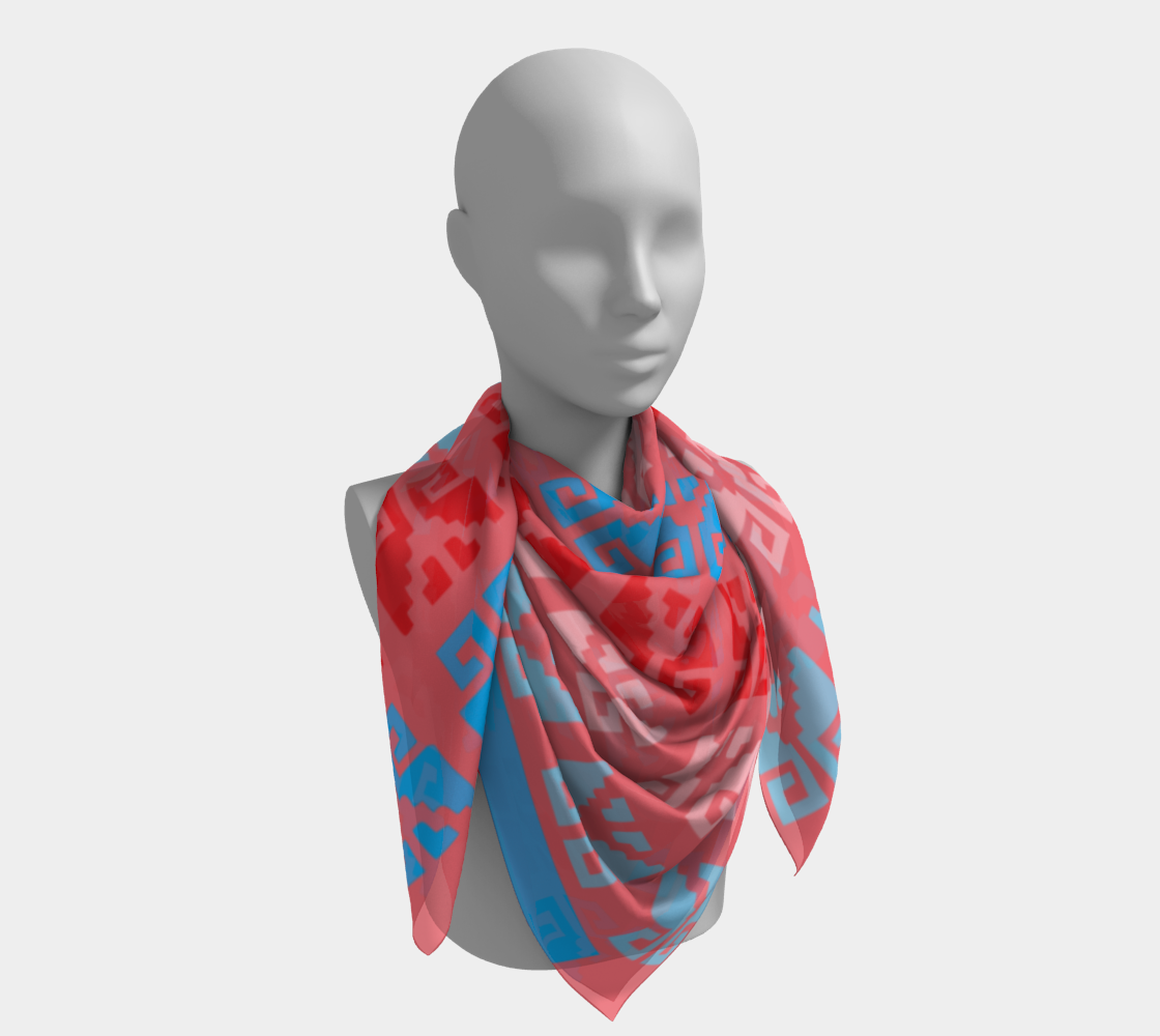 Aztec Ethnic Motif Pattern Pink Blue