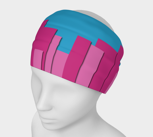 Vertical Origami Pink Stripes Blue Background Geometric Abstract