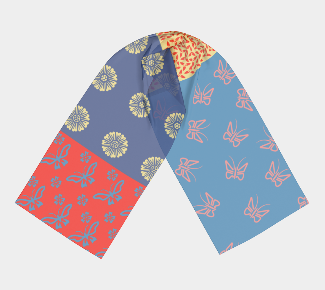 Japanese Butterflies Flowers Motif Shibori Patchwork