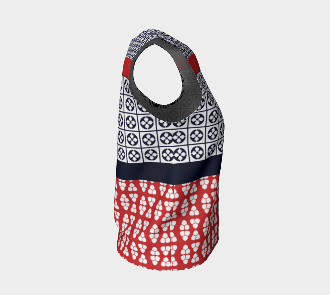 Japanese Style Ethnic Quilt Blue and Red