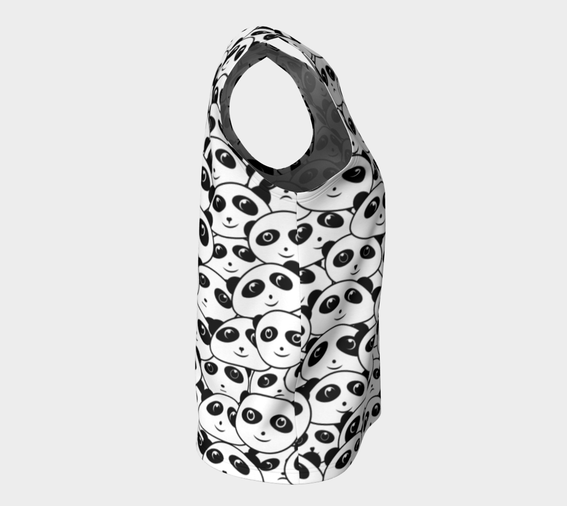Panda Crowd Pandas Faces Cute Cartoon Pattern