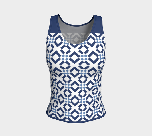 Classic Checkered Pattern Dark and Light Blue