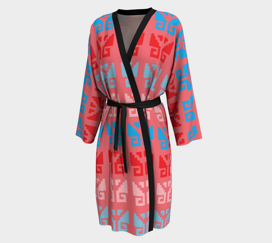 Aztec Ethnic Motif Pattern Pink Blue