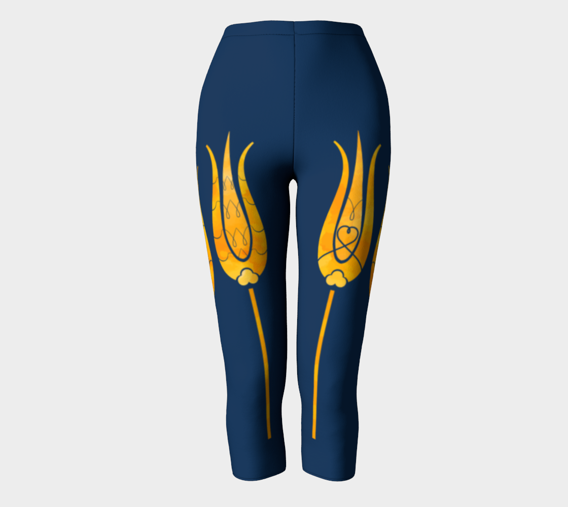 Traditional Decorative Turkish Art Golden Tulips Textured Flowers