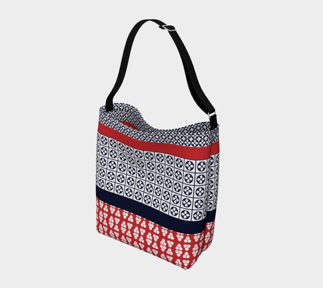 Japanese Style Ethnic Quilt Blue and Red