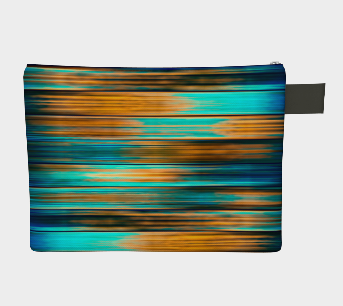 Silky Metal Ribbons Stripes Golden Turquoise Abstract Pattern