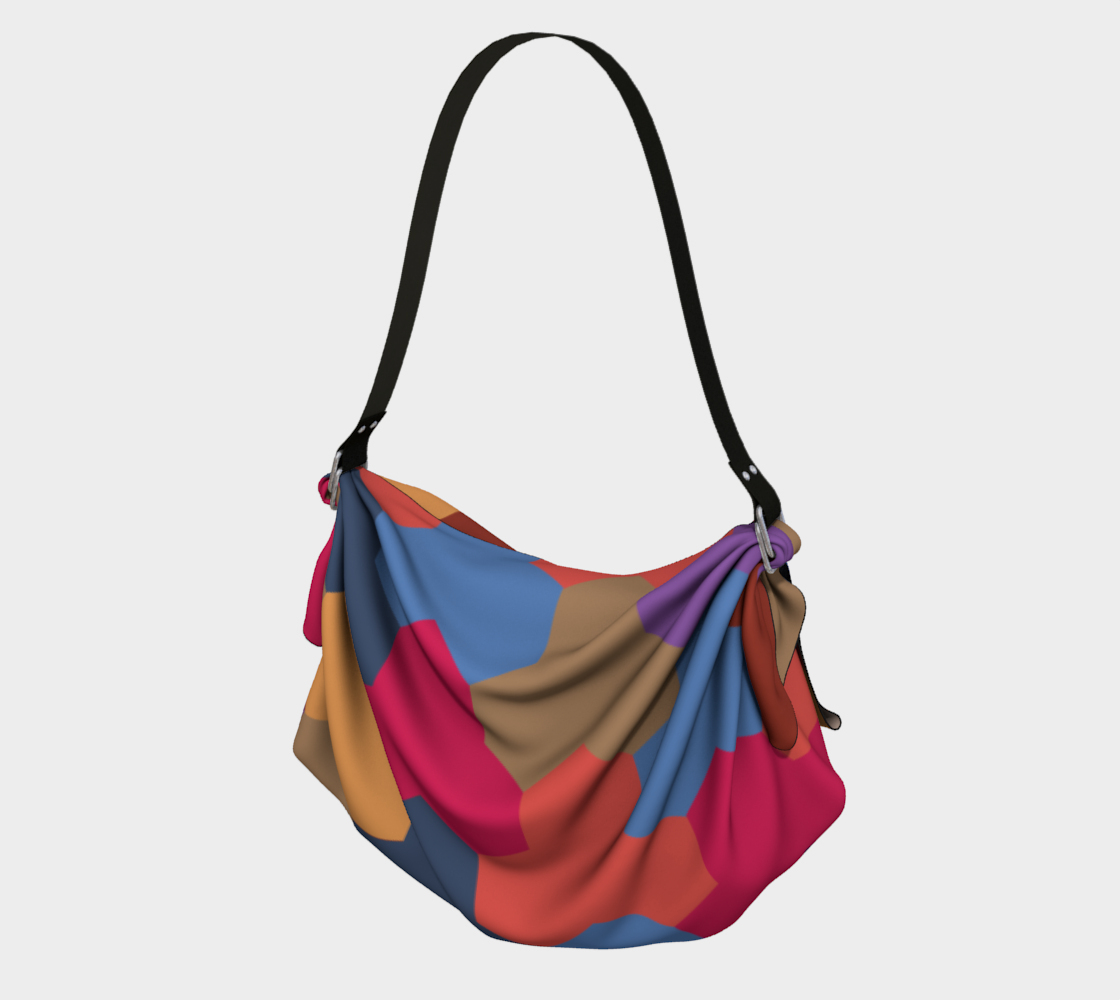 Japanese Style Colorful Mosaic Game Pattern origami tote bag 1