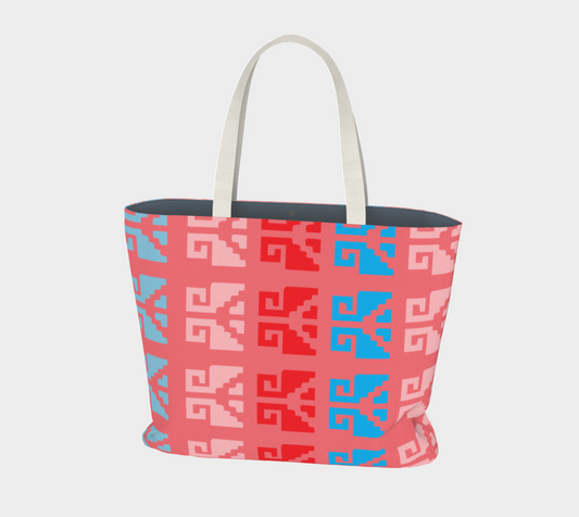 Aztec Ethnic Motif Pattern Pink Blue