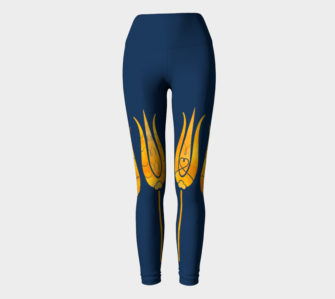 Traditional Decorative Turkish Art Golden Tulips Textured Flowers