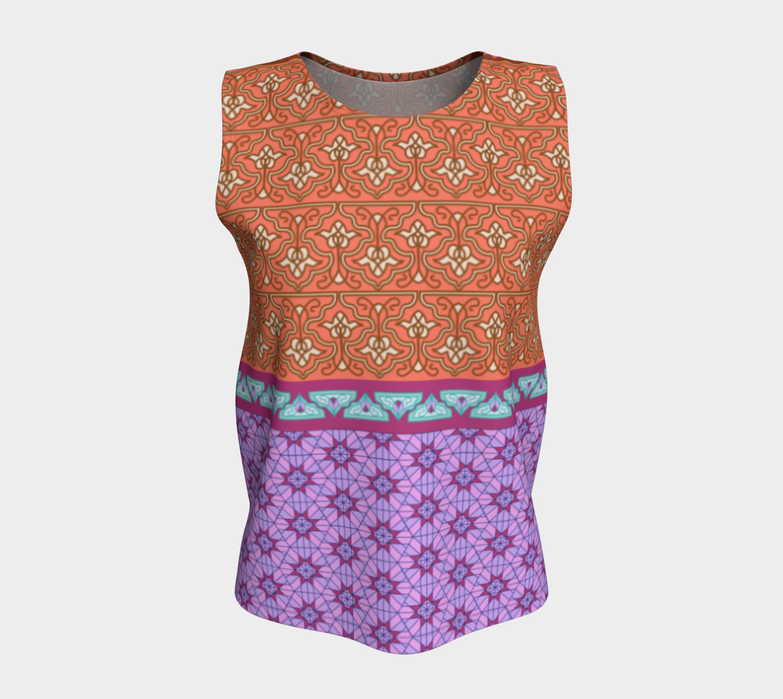 Persian Iranian Geometric Motif Patchwork Mixed Pattern tank top front