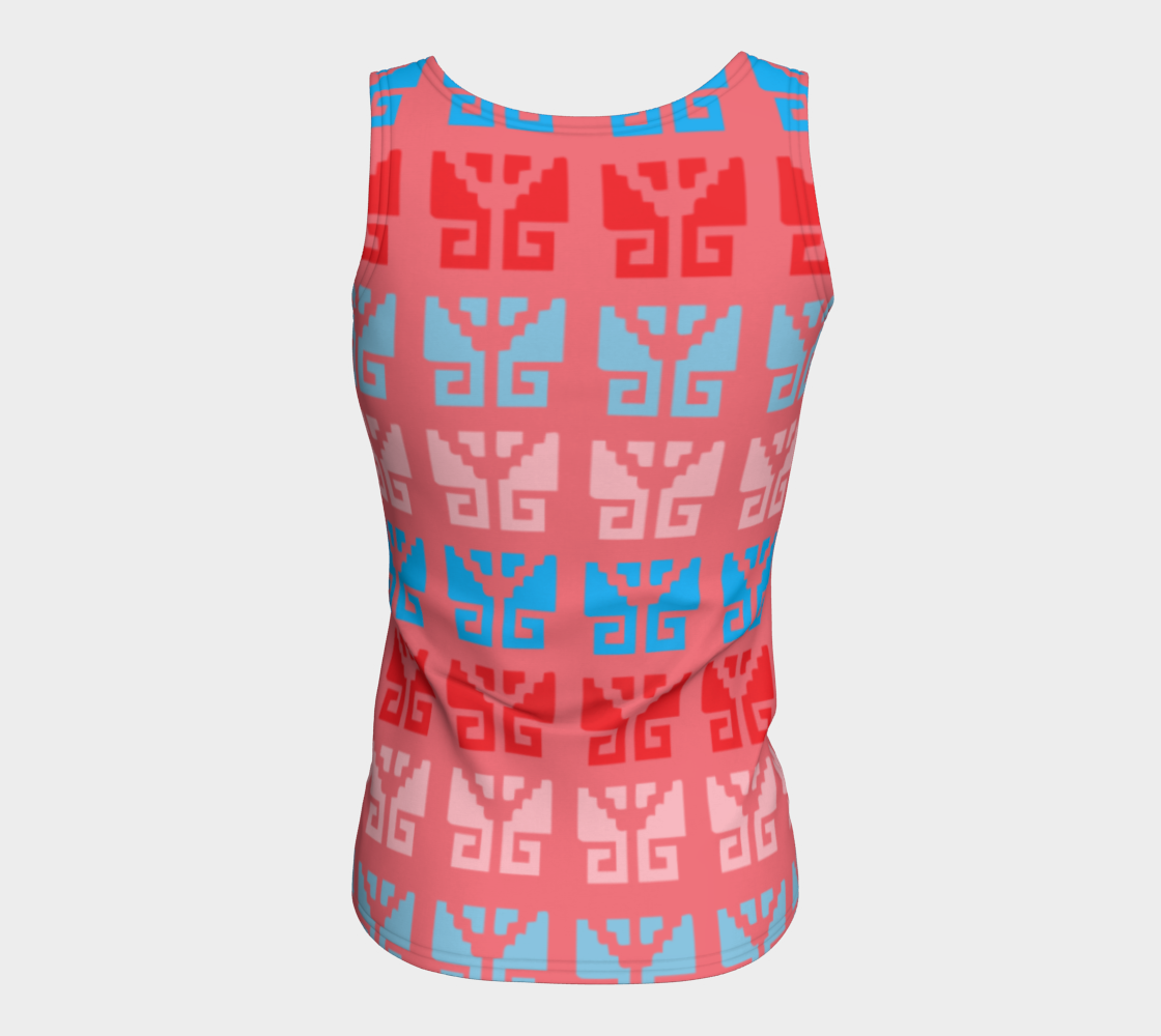 Aztec Ethnic Motif Pattern Pink Blue
