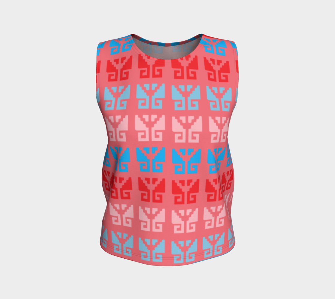 Aztec Ethnic Motif Pattern Pink Blue