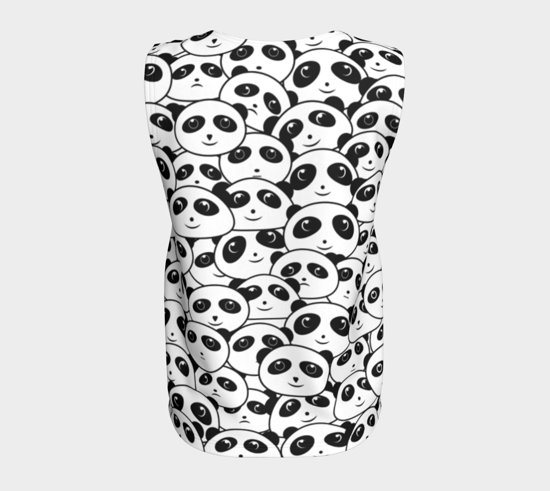 Panda Crowd Pandas Faces Cute Cartoon Pattern