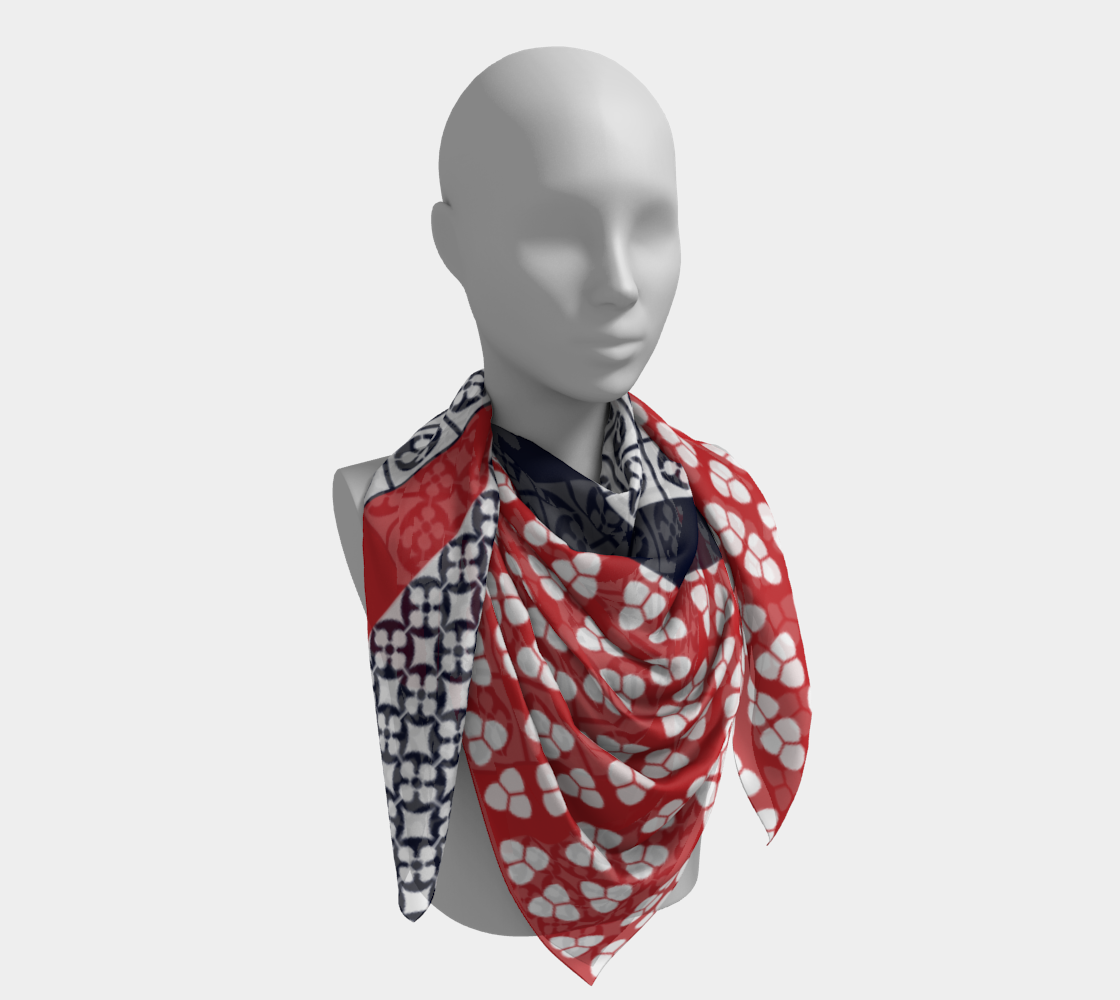 Japanese Style Ethnic Quilt Blue and Red