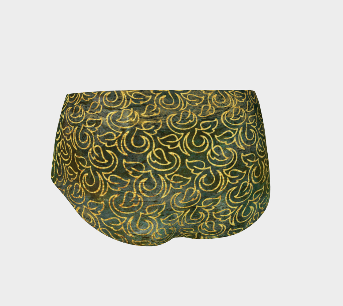 Classic Shabby-chic Damask Golden Leaves Pattern