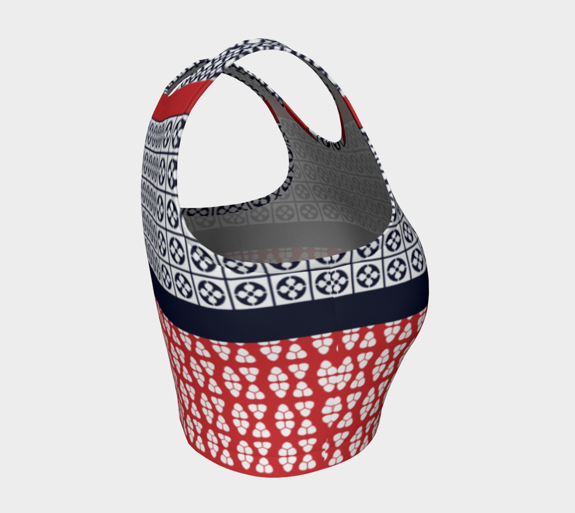 Japanese Style Ethnic Quilt Blue and Red