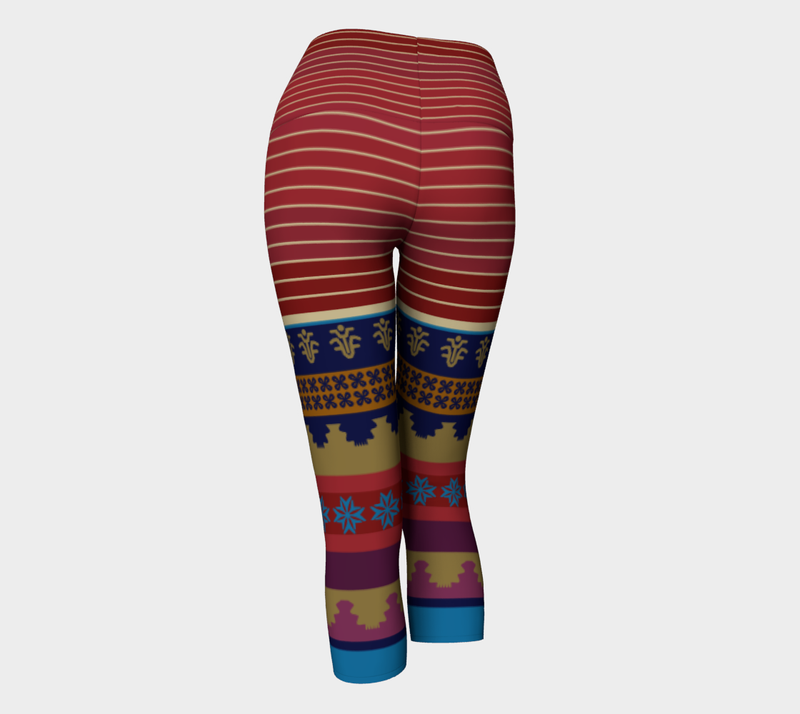 Ancient Persian Geometric Pattern yoga capris back view