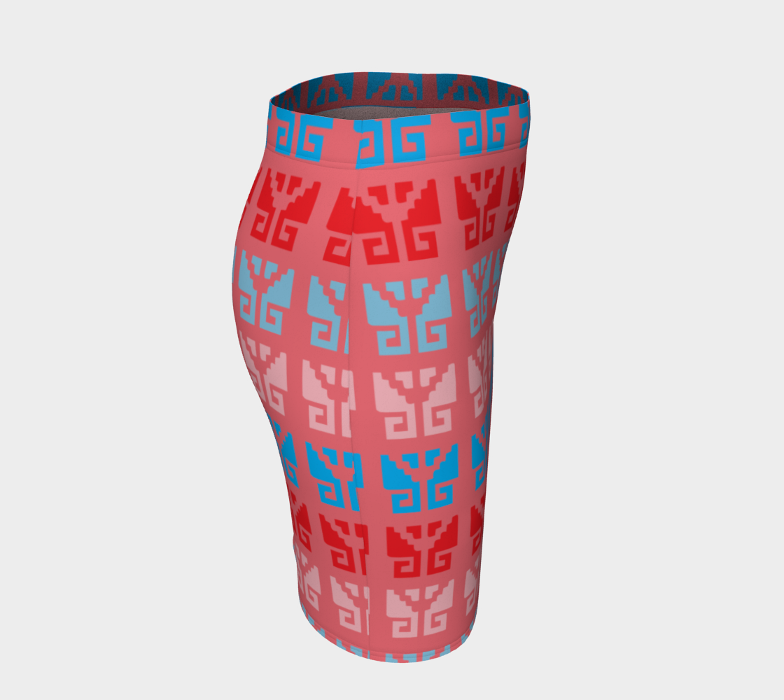 Aztec Ethnic Motif Pattern Pink Blue