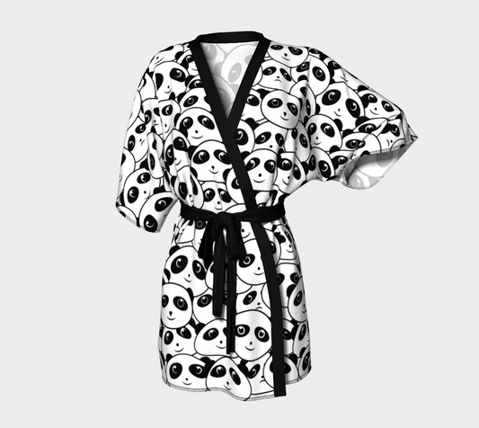 Panda Crowd Pandas Faces Cute Cartoon Pattern