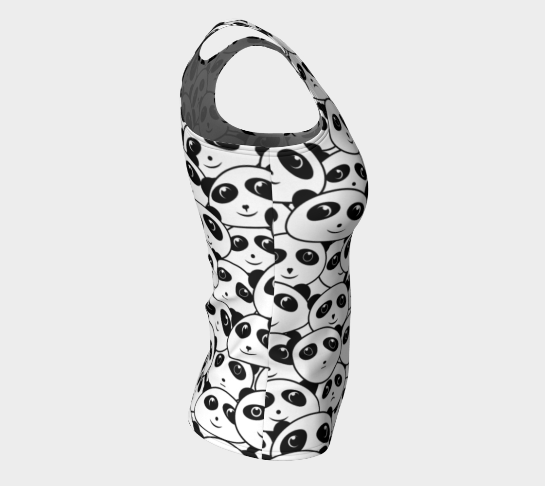 Panda Crowd Pandas Faces Cute Cartoon Pattern