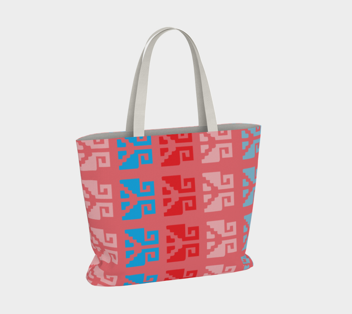 Aztec Ethnic Motif Pattern Pink Blue