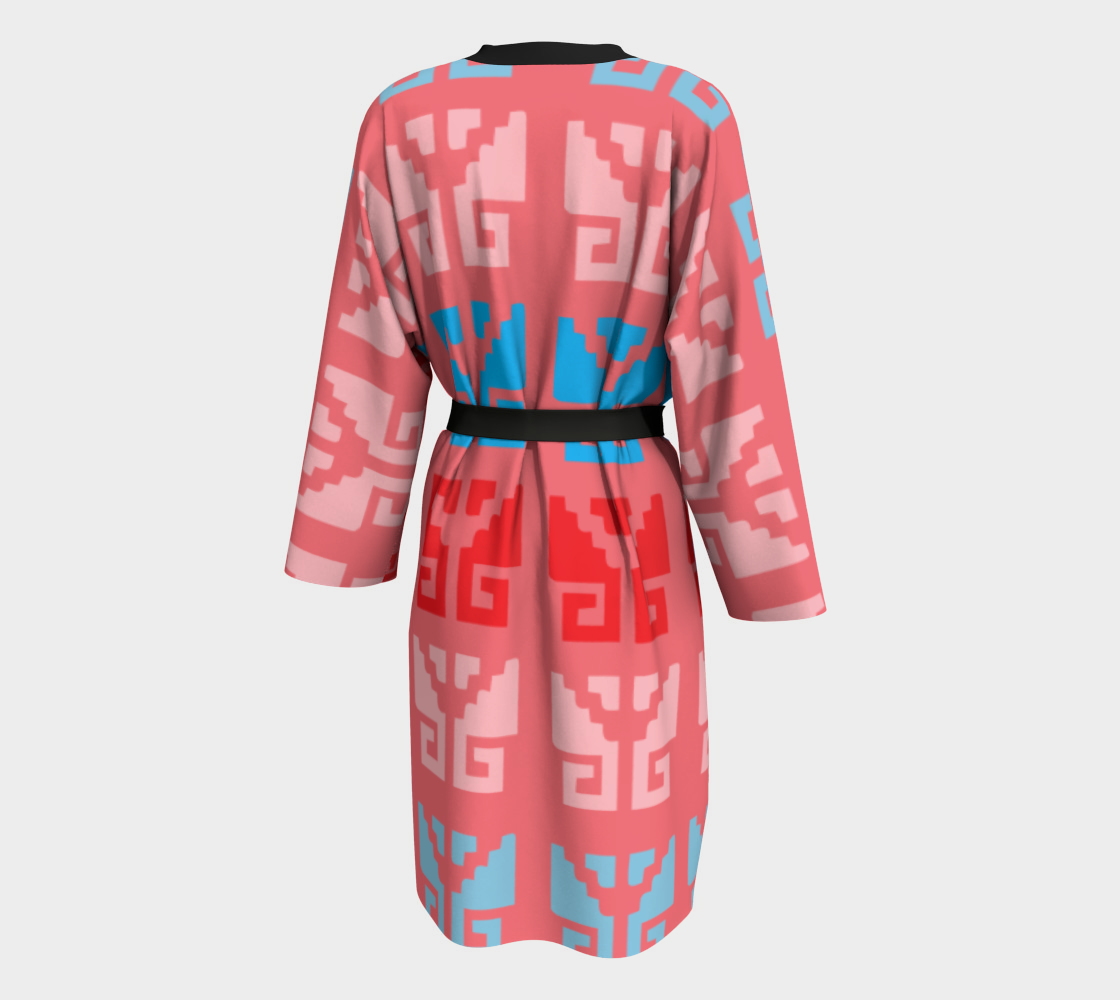 Aztec Ethnic Motif Pattern Pink Blue