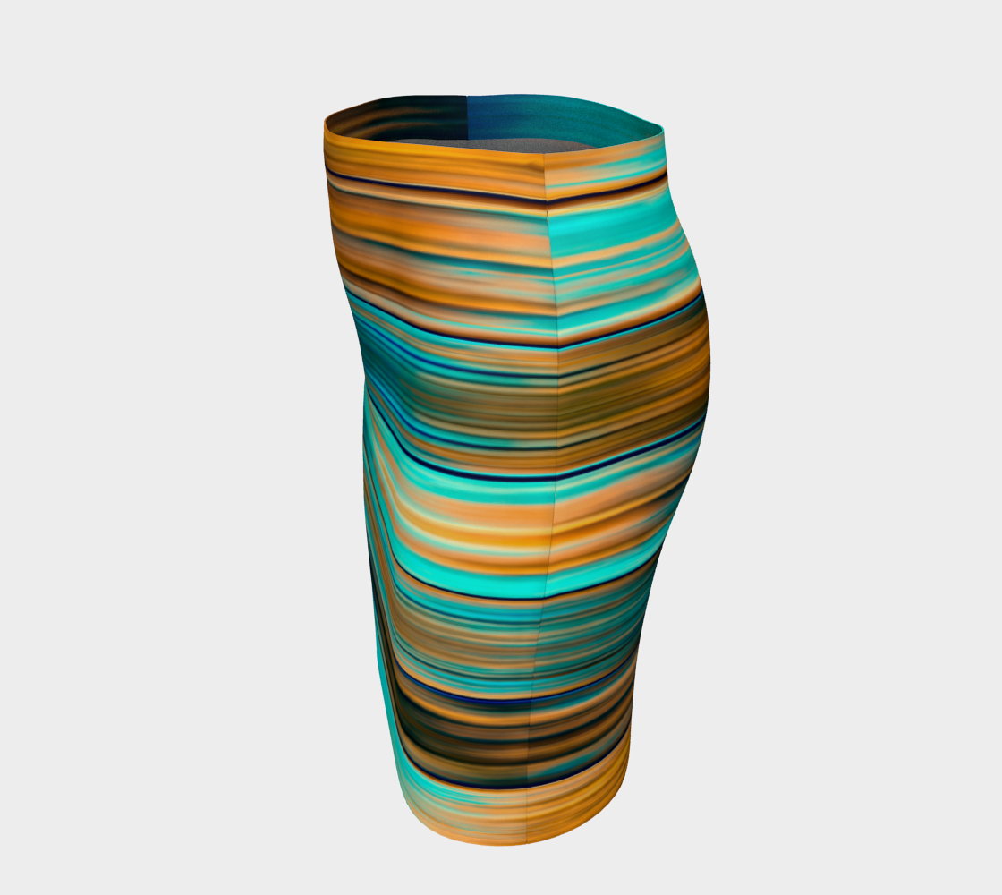 Silky Metal Ribbons Stripes Golden Turquoise Abstract Pattern