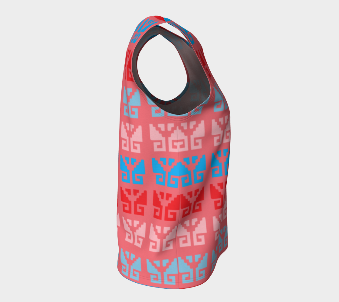 Aztec Ethnic Motif Pattern Pink Blue